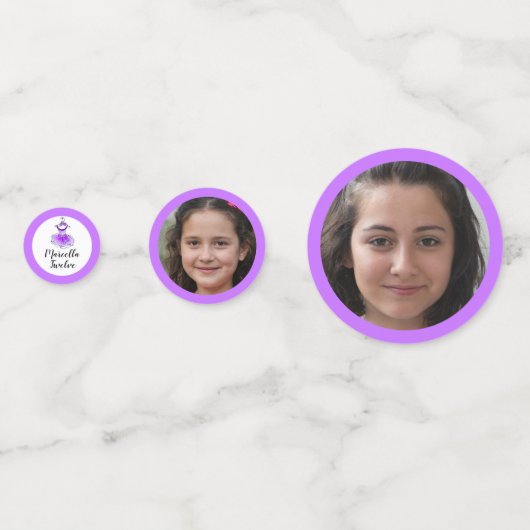 Confettis Robe tutu violet 12e anniversaire photo personnali (Devant)