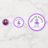 Confettis Robe tutu violet 12e anniversaire photo personnali (Derrière)