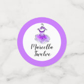 Confettis Robe tutu violet 12e anniversaire photo personnali (Petit recto)
