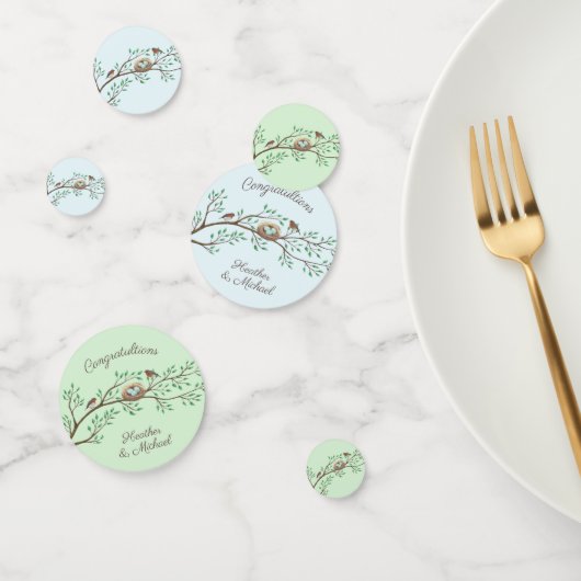 Confettis Robin Oiseaux Nid Oeufs Baby shower de printemps (Groupe)