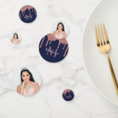 Confettis Rose bleu marine Parties scintillant d'or Drithday (Groupe)