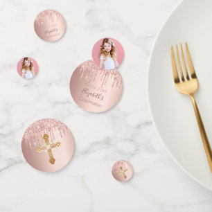 Confettis Rose de confirmation parties scintillant d'or gout
