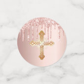 Confettis Rose de confirmation parties scintillant d'or gout (Petit recto)