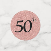 Confettis Rose Gold 50th Birthday Photo Parties scintillant  (Petit recto)