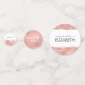 Confettis Rose Gold Brushstroke Graduation (Derrière)