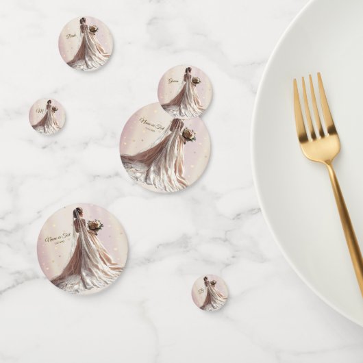 Confettis Rose Mariée d'hiver Mariée Golden Shiny Heart Part (Groupe)