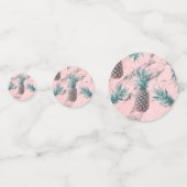 Confettis Rose Moderne Marbre Rose Tropical Pineapple Chic (Devant)