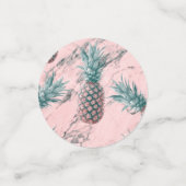 Confettis Rose Moderne Marbre Rose Tropical Pineapple Chic (Petit recto)