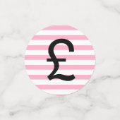 Confettis Rose, or et noir £, $ Euro & Yen symboles Party (Petit recto)