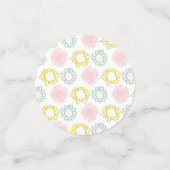 Confettis Rose Pâle et Rayures Blanches | Baby Shower (Petit recto)