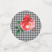 Confettis Rose sur carreaux gingham noir et blanc (Petit recto)