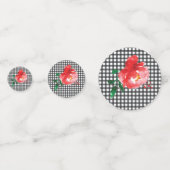 Confettis Rose sur vichy noir et blanc (Devant)