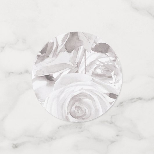 Confettis Roses blanches Fleurs Rose Élégance moderne Mariag (Petit recto)