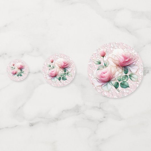 Confettis Roses de chiffon rose (Derrière)