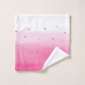 Confettis roses Ombre d'or d'aquarelle beau (Gant de toilette)