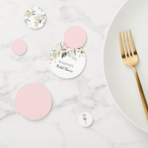 Confettis Roses Rose Pâle et Feuillage Mariage Enterrement d