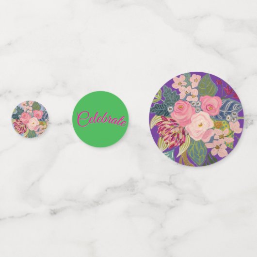 Confettis Roses roses posh (Derrière)