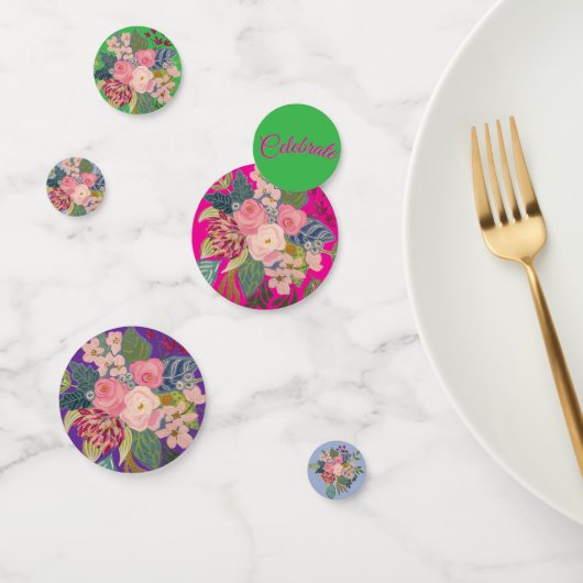 Confettis Roses roses posh (Groupe)