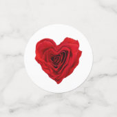 Confettis Roses rouges en forme de coeur Saint Valentin (Petit recto)