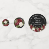 Confettis Roses rouges sur Noir 50e anniversaire Merci (Derrière)