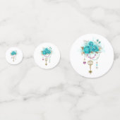 Confettis Roses turquoise avec touches (Derrière)