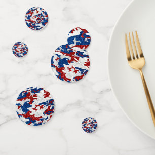 Confettis Rouge, Blanc & Bleu Camo 4 Juillet Paillettes