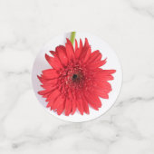 Confettis Rouge Chrysanthème Fleur Floral Thème (Petit recto)