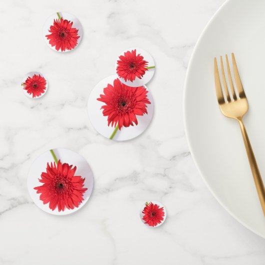 Confettis Rouge Chrysanthème Fleur Floral Thème (Groupe)