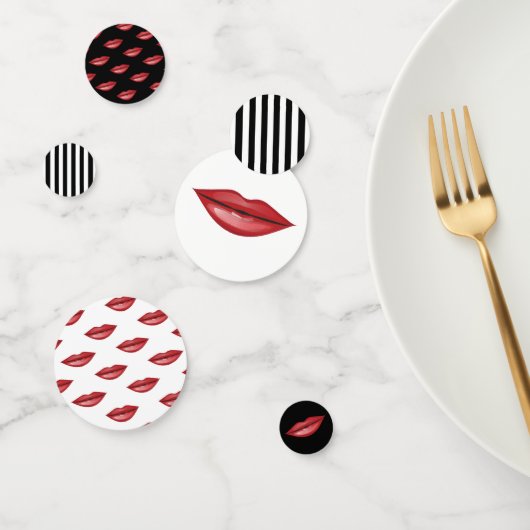 Confettis Rouge lustré lèvres Lipstick Baiser Beauté Party (Groupe)