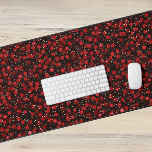 Confettis rouges élégants sur fond noir pailleté