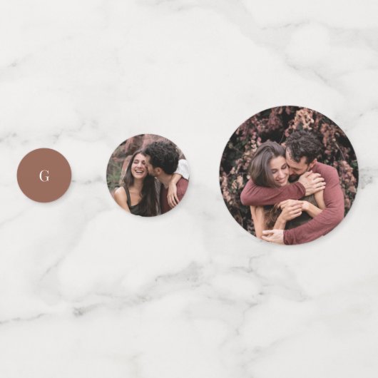 Confettis Rouille | Script manuscrit et Mariage photo (Devant)