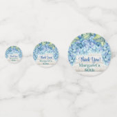 Confettis Rustic Blue Hydrangea Photo 80e anniversaire (Devant)