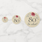 Confettis Rustic Watercolor Rose Funny 80e anniversaire (Derrière)