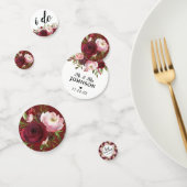 Confettis Rustique Bourgogne Blush Floral Mariage (Groupe)