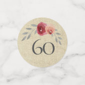 Confettis Rustique Funny Aquarelle Floral 60e anniversaire (Petit recto)