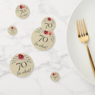 Confettis Rustique Funny Aquarelle Florale 70e Anniversaire