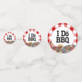 Confettis Rustique Gingham Fête de Couple de BBQ I Do (Derrière)
