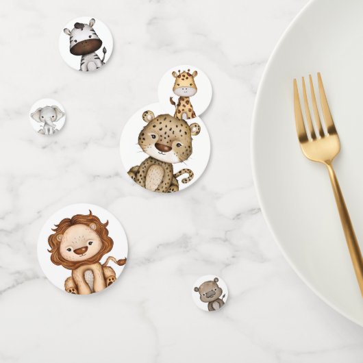 Confettis Safari moderne fête des animaux sauvages de la Jun (Groupe)