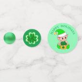 Confettis Saint Patrick's Day Cute Elf & Shamrock (Derrière)
