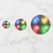 Confettis Saint Valentin coloré Coeurs rustiques (Derrière)