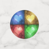 Confettis Saint Valentin coloré Coeurs rustiques (Petit recto)