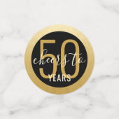 Confettis Salue chaque année Elégant Black Gold table d'anni (Petit recto)