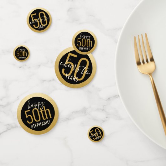 Confettis Salue chaque année Elégant Black Gold table d'anni (Groupe)