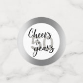 Confettis Salutations à 50 ans Parties scintillant d'argent (Petit recto)