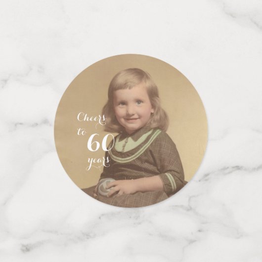 Confettis Salutations à 60 ans ! Photo (Petit recto)