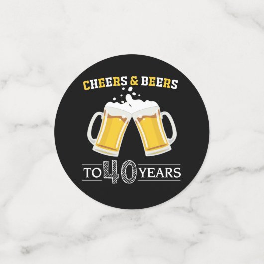 Confettis Salutations et bières à 40 ans (Petit recto)