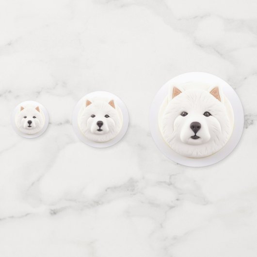 Confettis Samoyed Chien 3D Inspiré (Derrière)