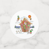 Confettis Scène de Noël comique Père Noël Elves et Rudolph (Petit recto)