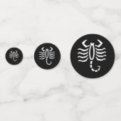 Confettis Scorpion blanc astrologie Zodiac sur noir (Derrière)