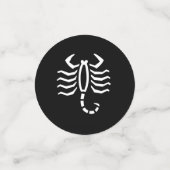 Confettis Scorpion blanc astrologie Zodiac sur noir (Petit recto)